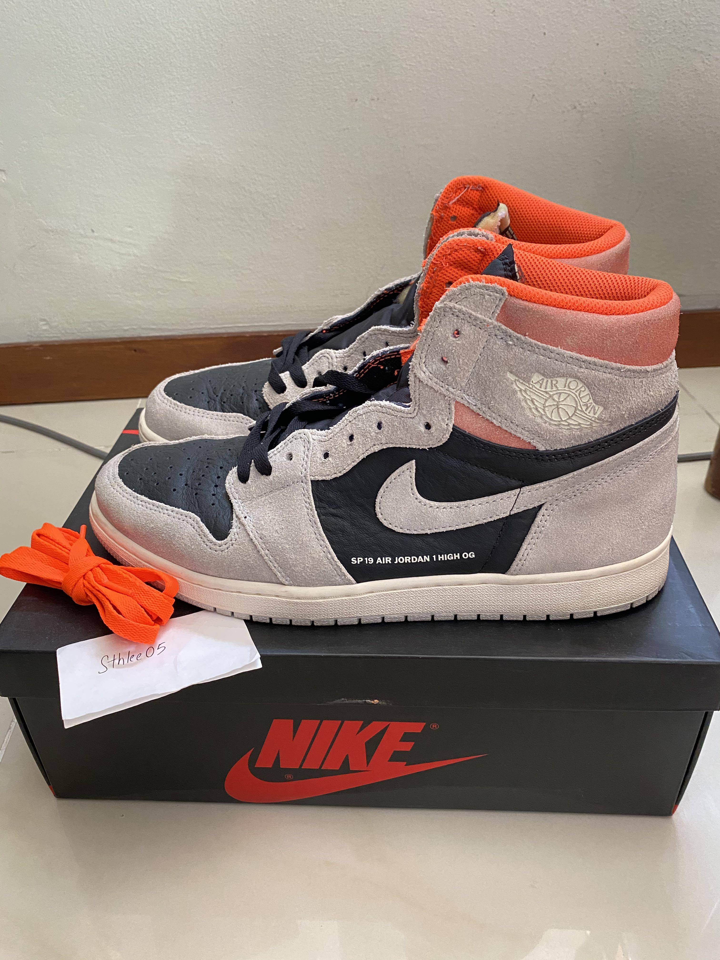 Air Jordan 1 Neutral Grey Hyper Crimson 2019 Men s Fashion