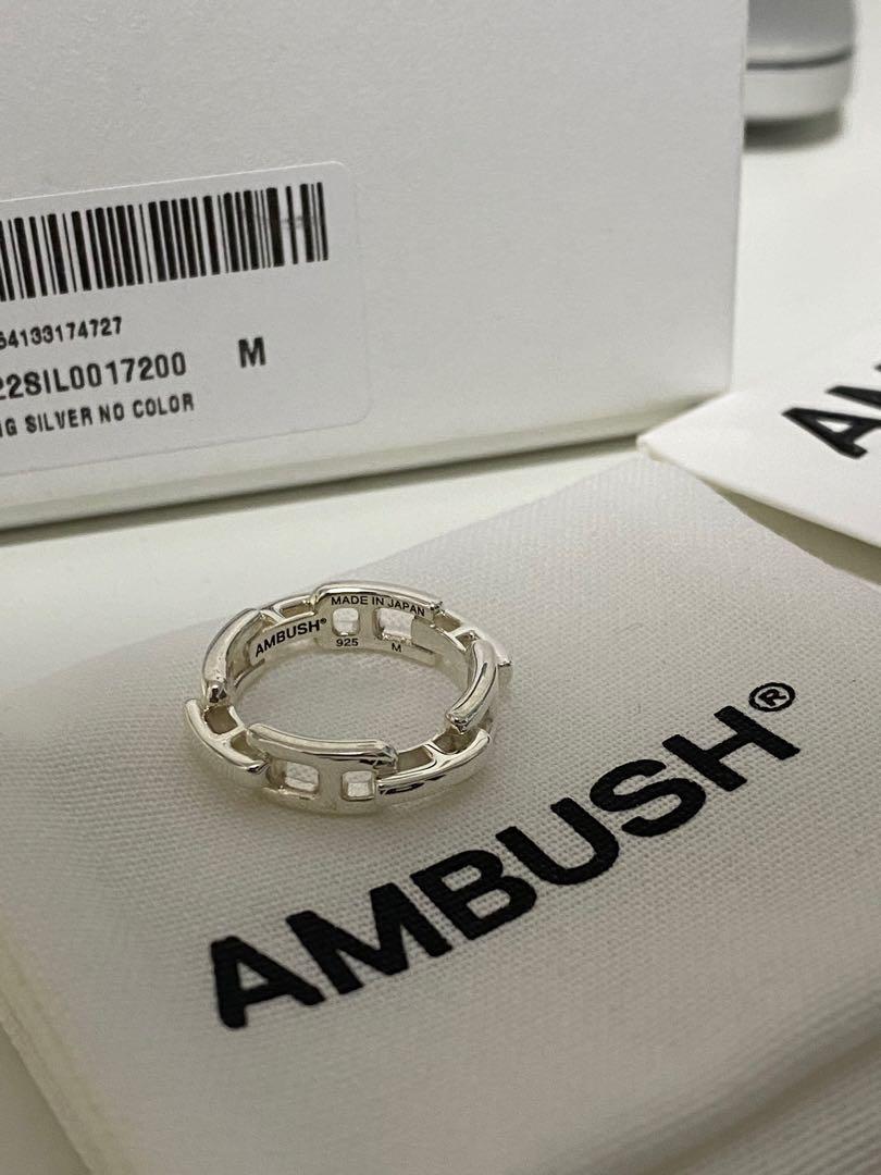 AMBUSH pave-crystal Chain Ring - Farfetch