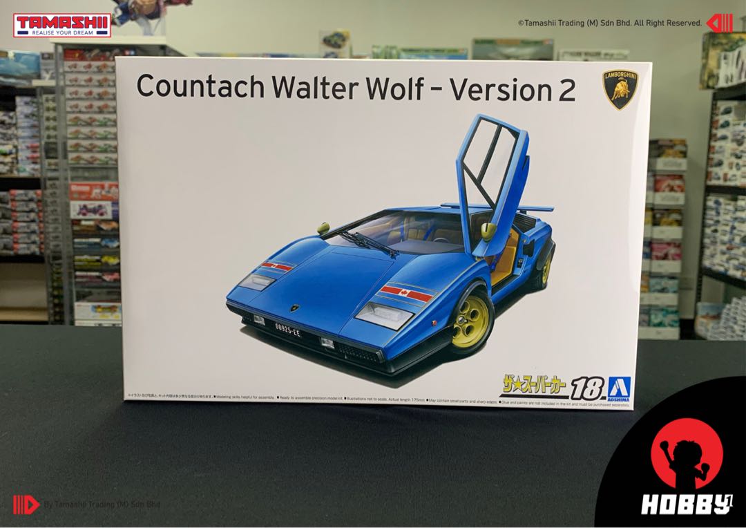 Aoshima `76 Wolf Countach Ver.2, Hobbies & Toys, Toys & Games on Carousell