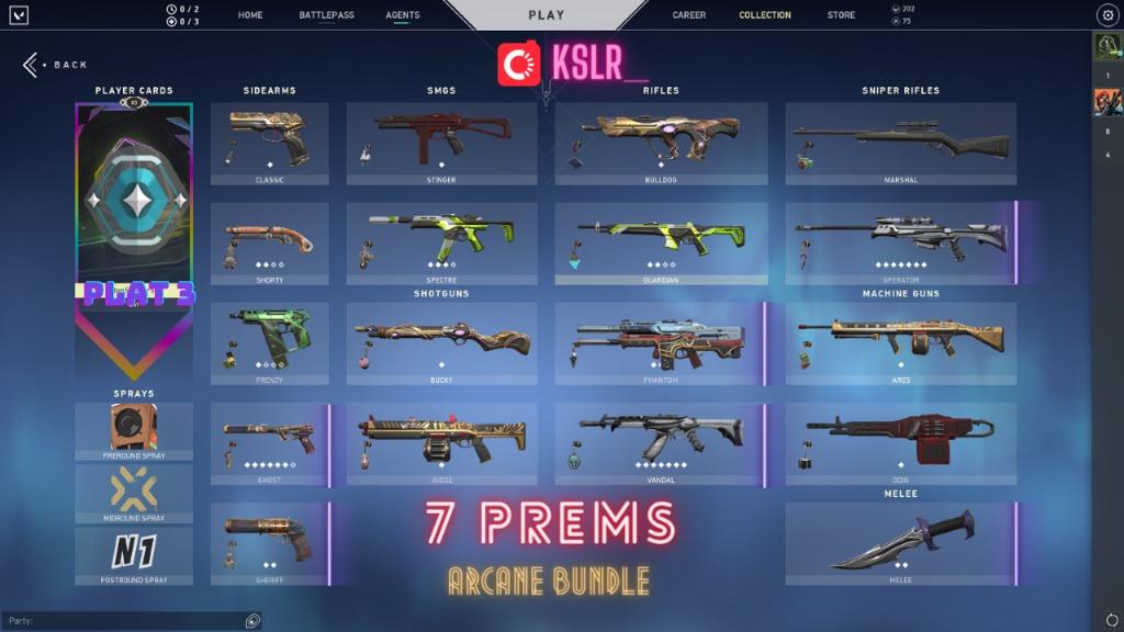 ARCANE BUNDLE CHEAP 7 PREM WTS VALORANT ACCOUNT, Video Gaming, Gaming