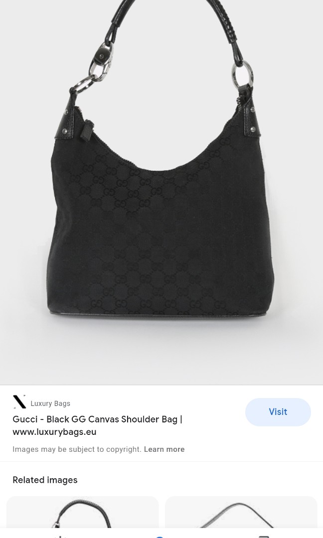 Gucci black canvas hobo bag shop