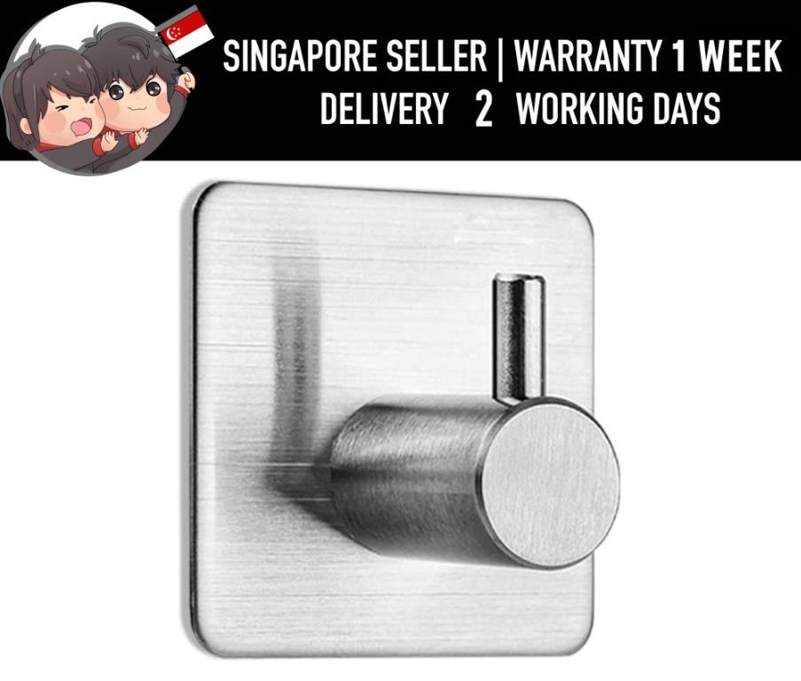 Self Adhesive Hooks Stainless Steel Stick On Hooks, Coat Door Antirust