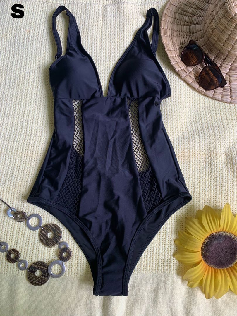 Black 1 piece swimsuit, Women's Fashion, Swimwear, Bikinis & Swimsuits