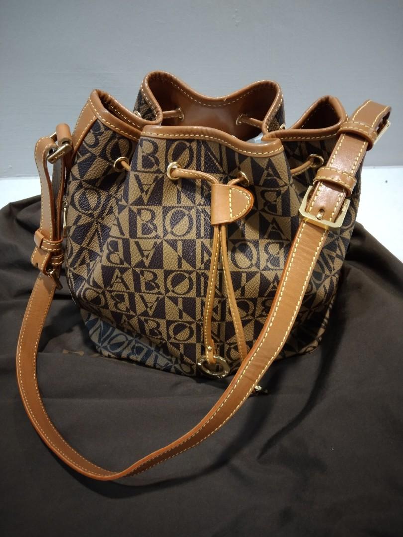 Bonia Monogram Bucket Bag, Luxury, Bags & Wallets on Carousell