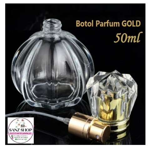 Botol Parfum 50ml Spray - Kaca Tebal Clear - Isi Ulang Perfume - Lvt
