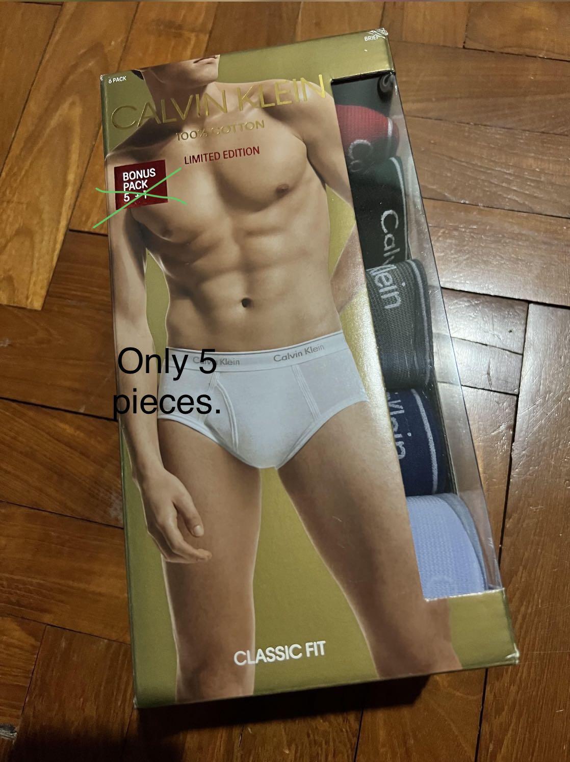 Box of 5 Calvin Klein classic fit size M underwear/briefs, Men's Fashion,  Bottoms, New Underwear on Carousell