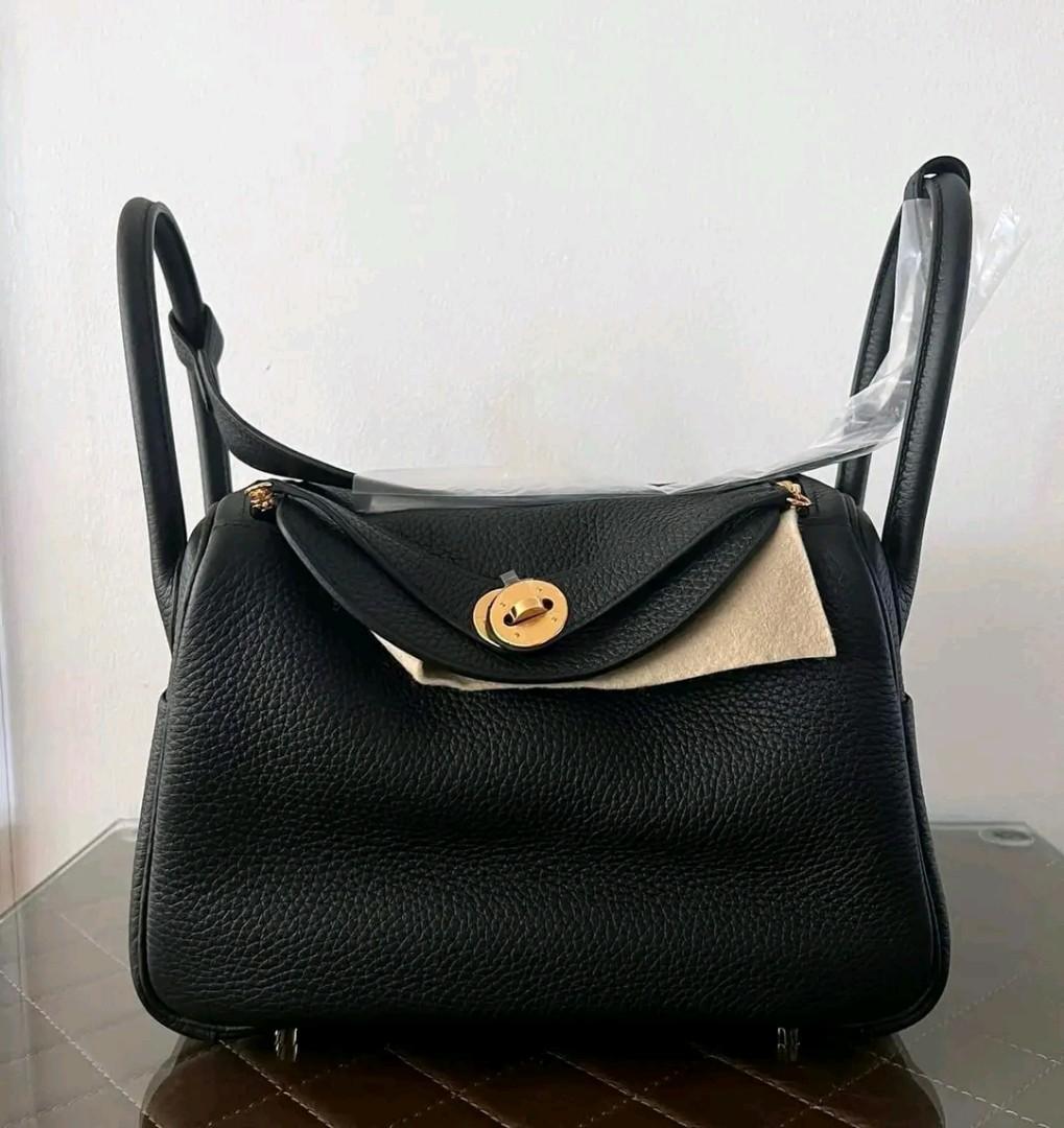 Hermes Lindy 26 Black Clemence, Luxury, Bags & Wallets on Carousell