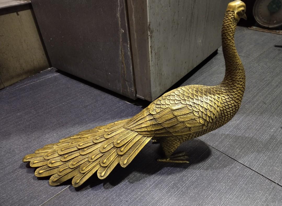 Brass peacock statue display, Hobbies & Toys, Memorabilia