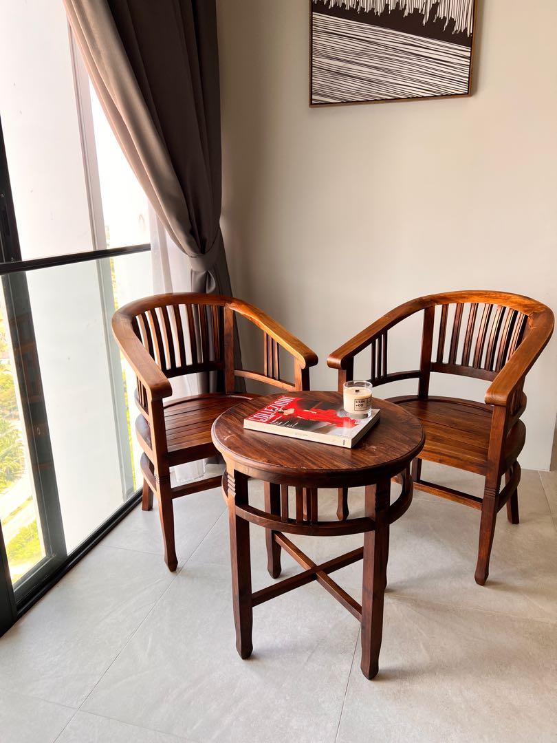 Teak cafe 2025 table and chairs