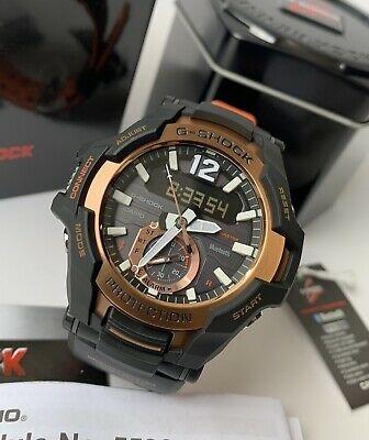 Casio G-Shock GravityMaster GRB100-1A4 Solar Bluetooth Black & Rose Gold Watch, Men's Fashion