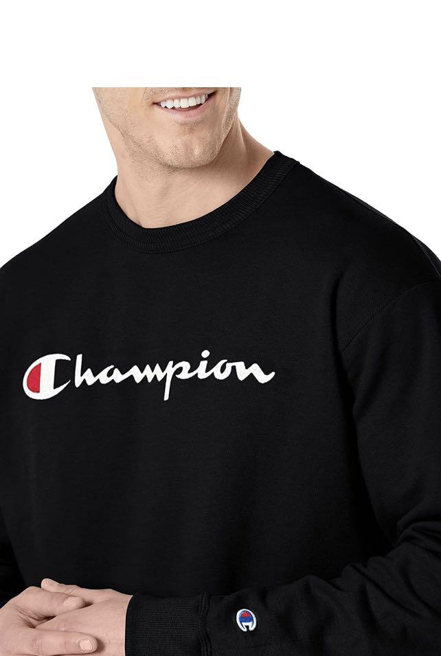Champion men's graphic powerblend fleece crew store