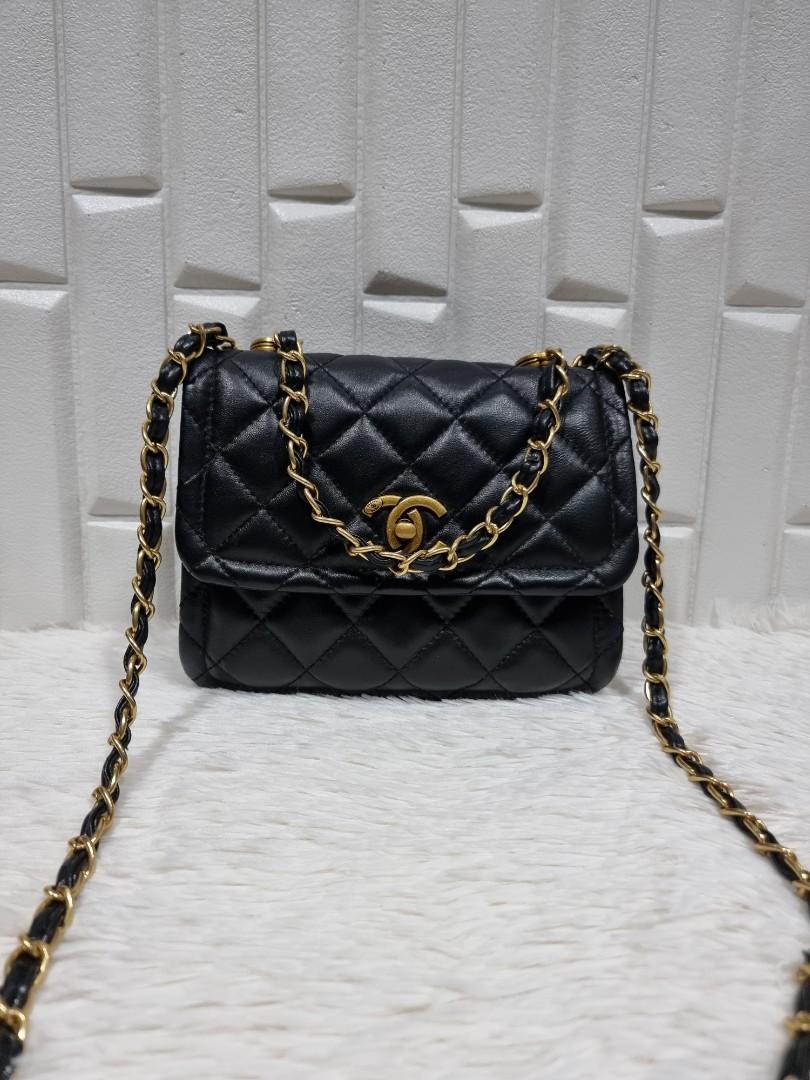 Chanel button on top flap bag