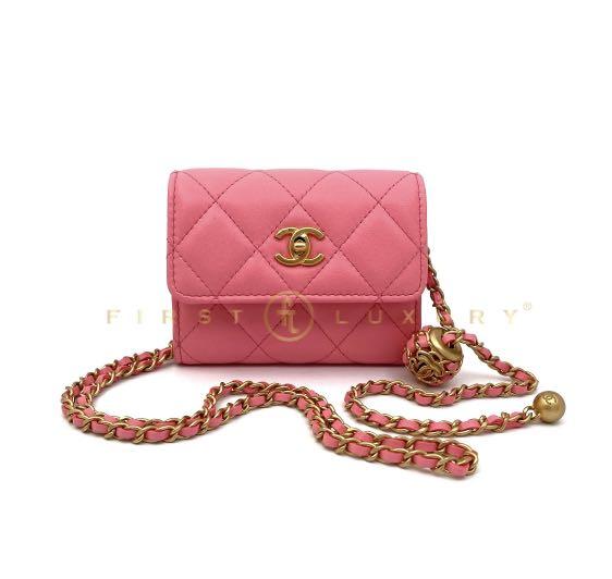 Chanel Lambskin Clutch With Chain Pink GHW, Luxury, Bags & Wallets on  Carousell
