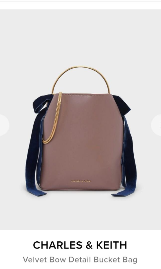 Charles and keith hotsell velvet bow bag