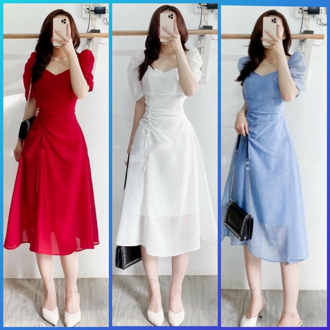 Chiffon Puff Sleeve Graduation Dress Sweetheart Neck Formal Organza Fabric Dress
