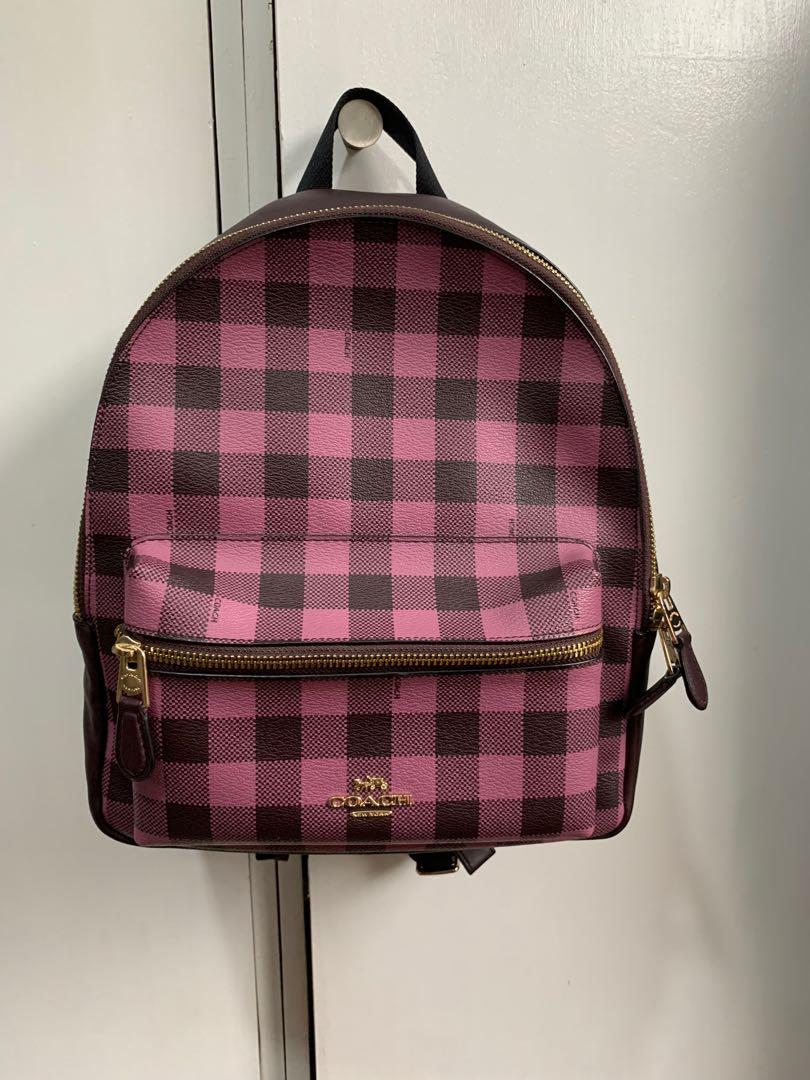 Coach gingham new arrivals backpack