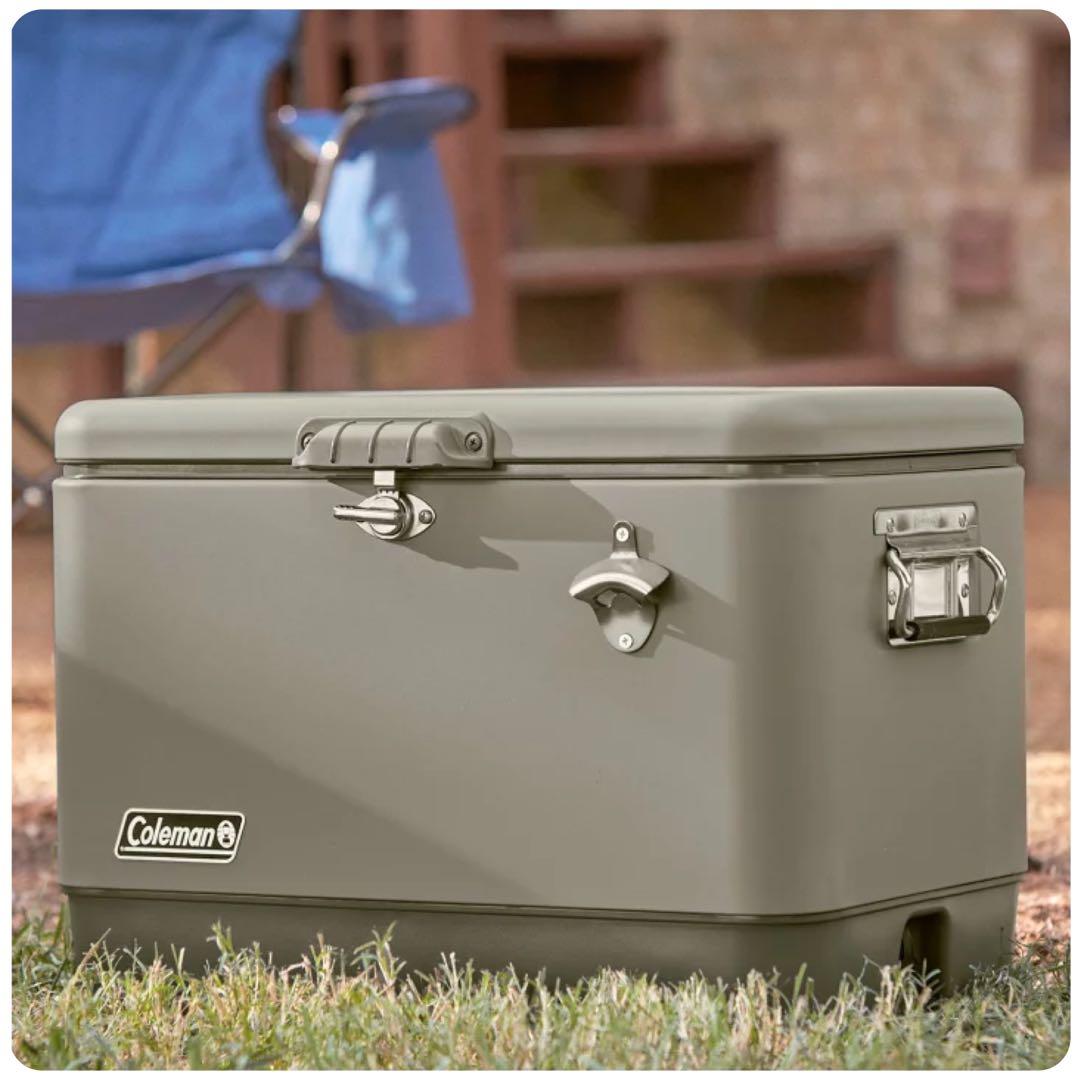 Coleman 經典冰箱54QT Steel Belted Cooler Sage 2159598, 運動產品