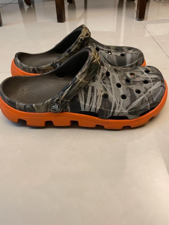 Camo crocs with orange sole sale