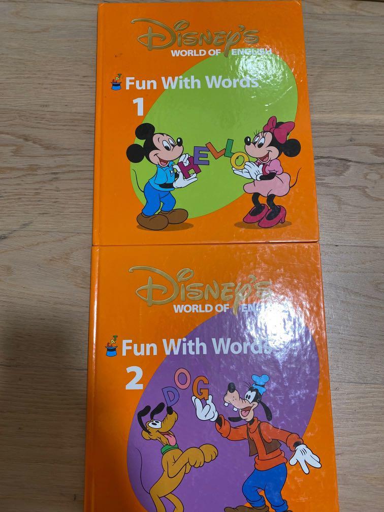 迪士尼Disney world of english fun with words 1-2, 興趣及遊戲, 書本 