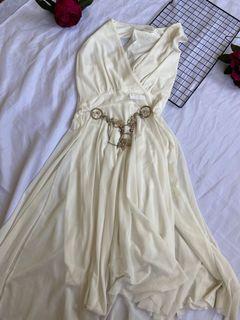 Dress pesta putih 2in1