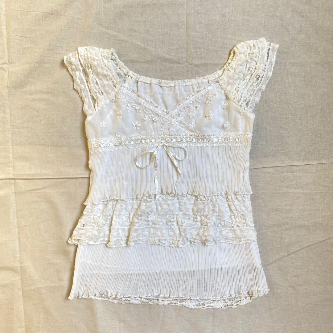 Beige drop Mesh top Dress Camisole Halter tie top Fairycore / Cottagecore /  Paisley / Vintage / y2k / lace knitted . Instagram and Telegram Drop,  Women's Fashion, Tops, Other Tops on Carousell