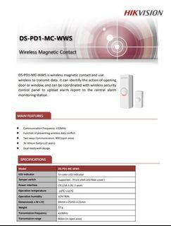 ✅DS-PD1-MC-WWS(P) Wireless Door Contact HIK Vision ADD ON