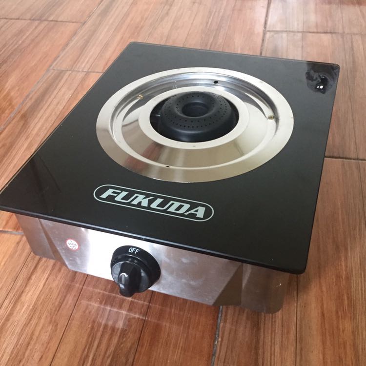 Fukuda Heat Resistant Glass Top Single Burner Gas Stove, Furniture