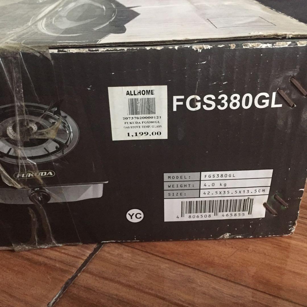 Fukuda Heat Resistant Glass Top Single Burner Gas Stove, Furniture