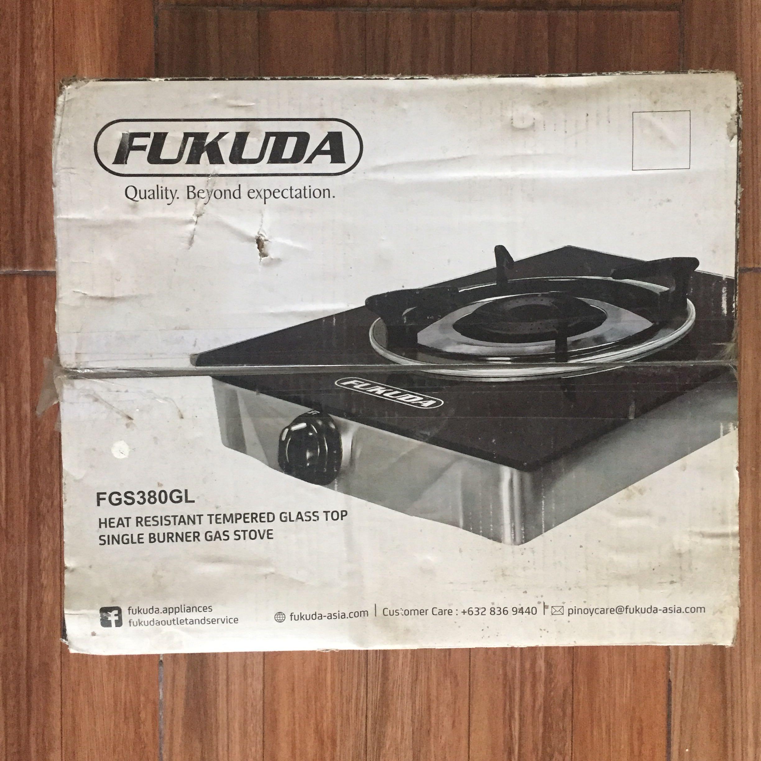Fukuda Heat Resistant Glass Top Single Burner Gas Stove, Furniture