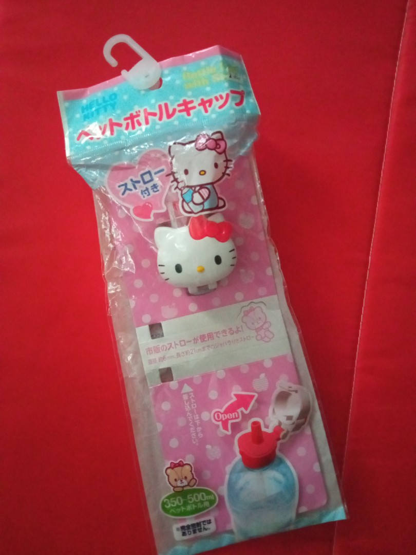 Hello Kitty Bottle Cap with straw, Everything Else, Others on Carousell