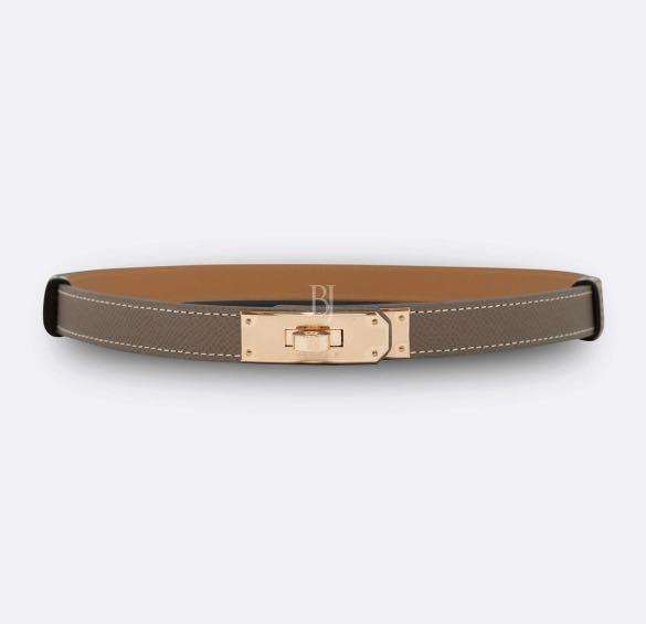 NEW Hermes Kelly Belt In Rose Gold and Etoupe