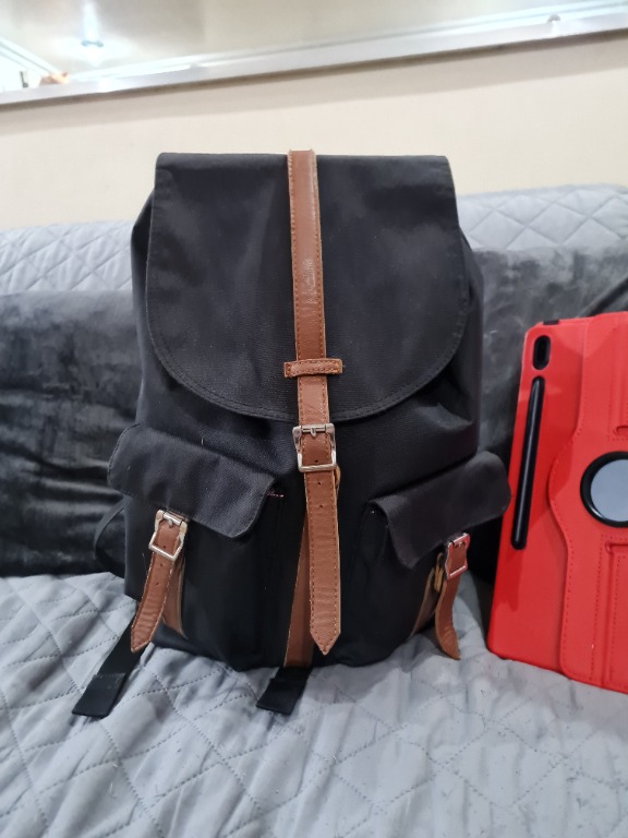 Herschel Dawson Black with Brown Straps