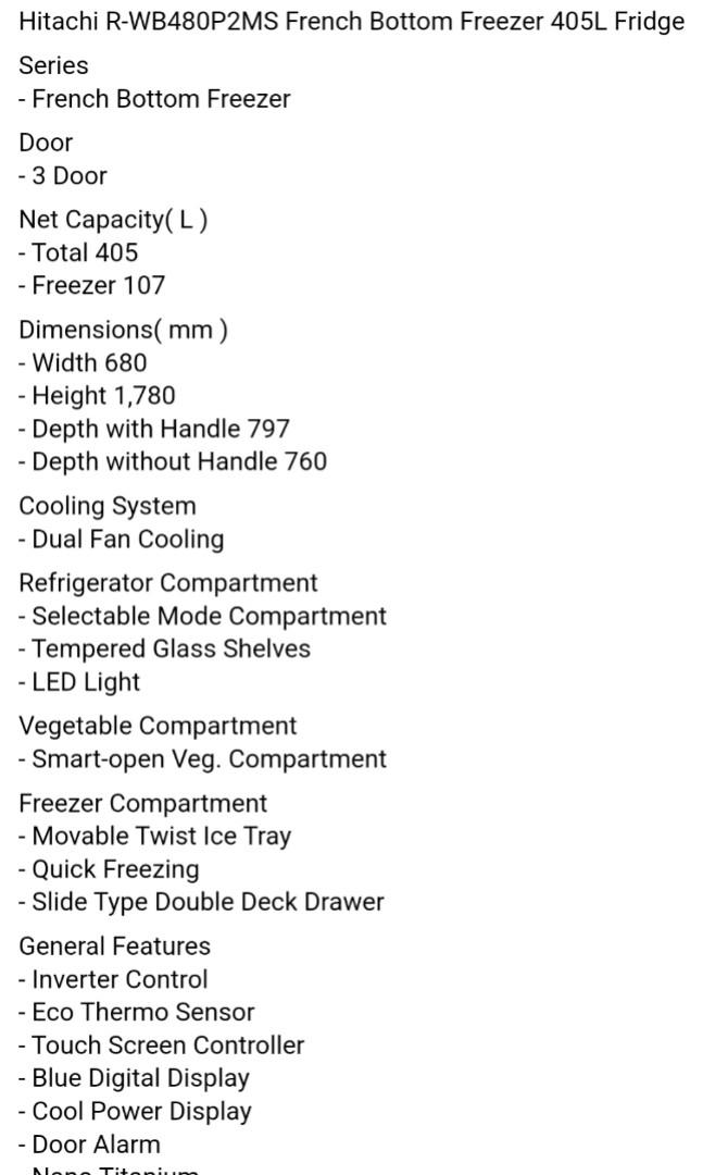 Hitachi Fridge, TV & Home Appliances, Kitchen Appliances, Refrigerators & Freezers on Carousell