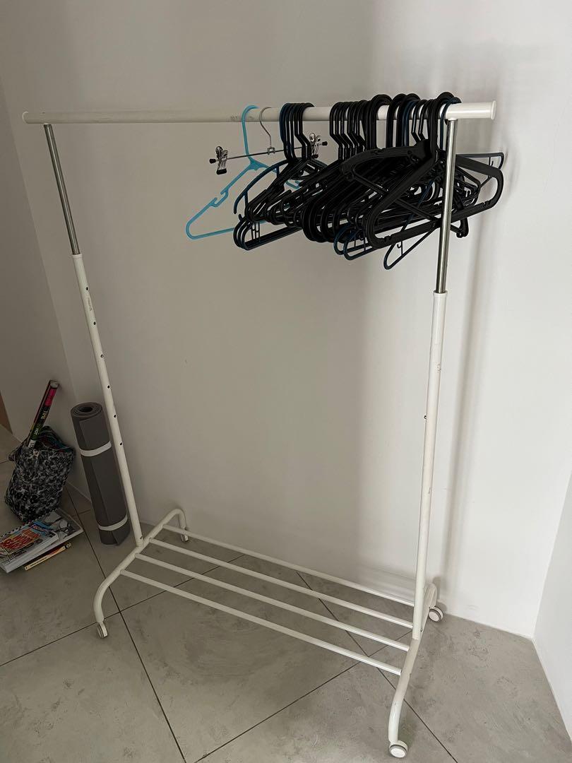 IKEA RIGGA clothes rack white, Furniture & Home Living, Furniture