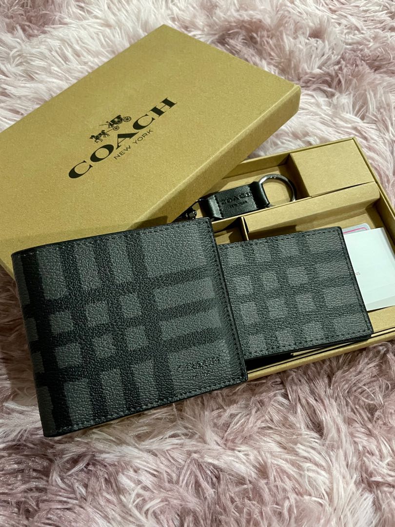 Coach men wallet & card holder set, Men's Fashion, Watches