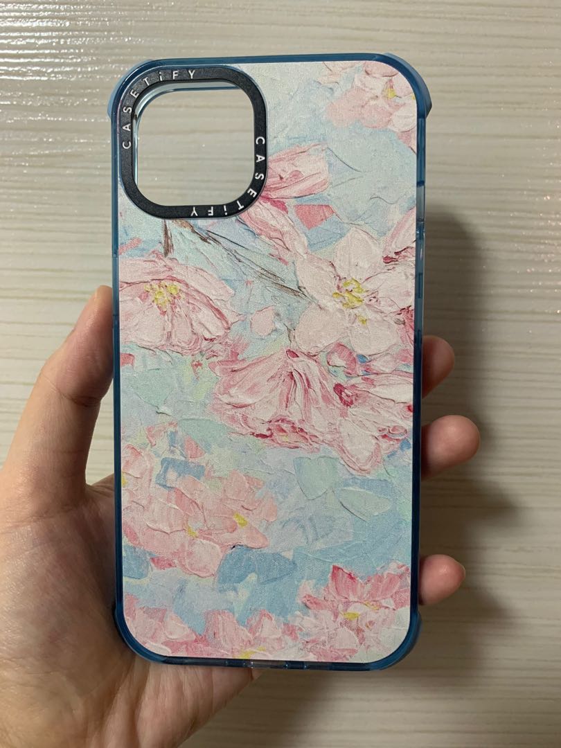 Iphone 13 casing Casetify Yoshino Sheer Blossom with SheerSierra Blue
