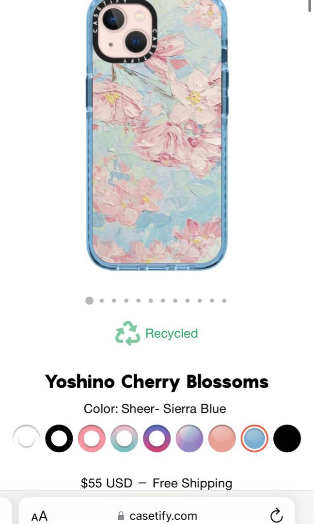 Iphone 13 casing Casetify Yoshino Sheer Blossom with SheerSierra Blue