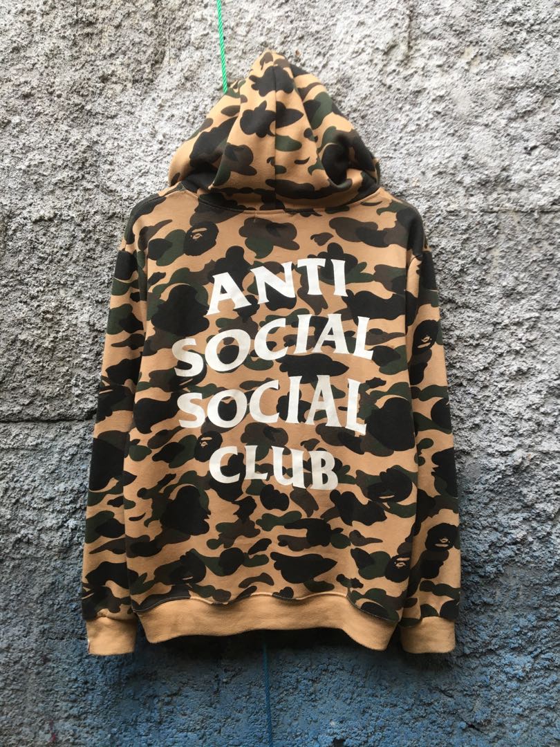 Bape Brown Anti Social Hoodie Bape X Anti Social Social Club