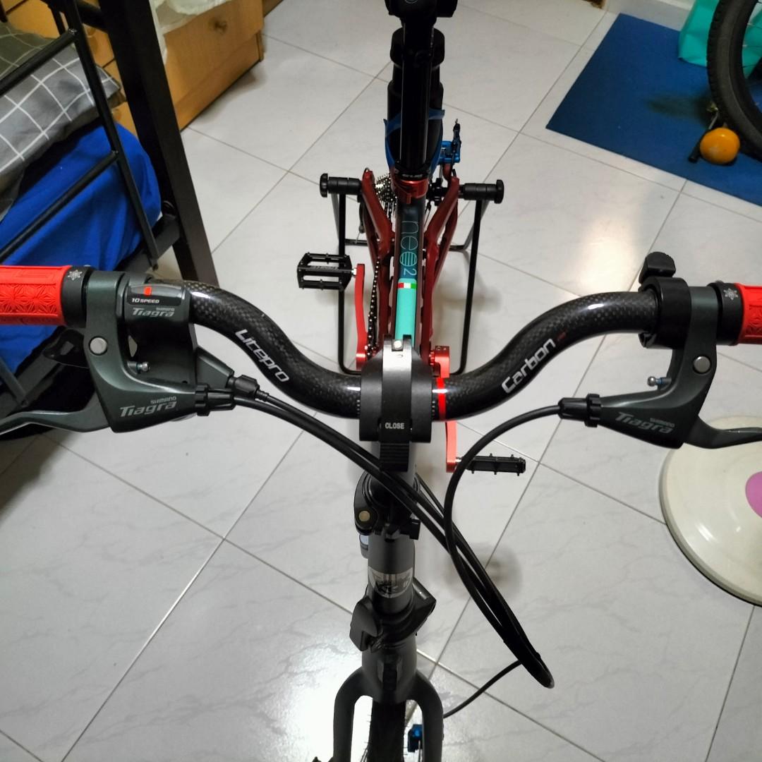 Java neo 2 (Category: Bicycles) located in Singapore. Submitted by onez84 (Listing ID 1170670764, Image 5). Description: litepro handle bar and seatpost. tiagra 10 speed. tiagra brake lever. bolany bb and crank arm. stone 54t chainring. stone pulley wheel. tanke pedal. hb100 mechanical brake front n rear. sram rotor. decaf loud hub. bottle holder,rear light,seat pouch,glove not included. very well taken care of. rarely ride..