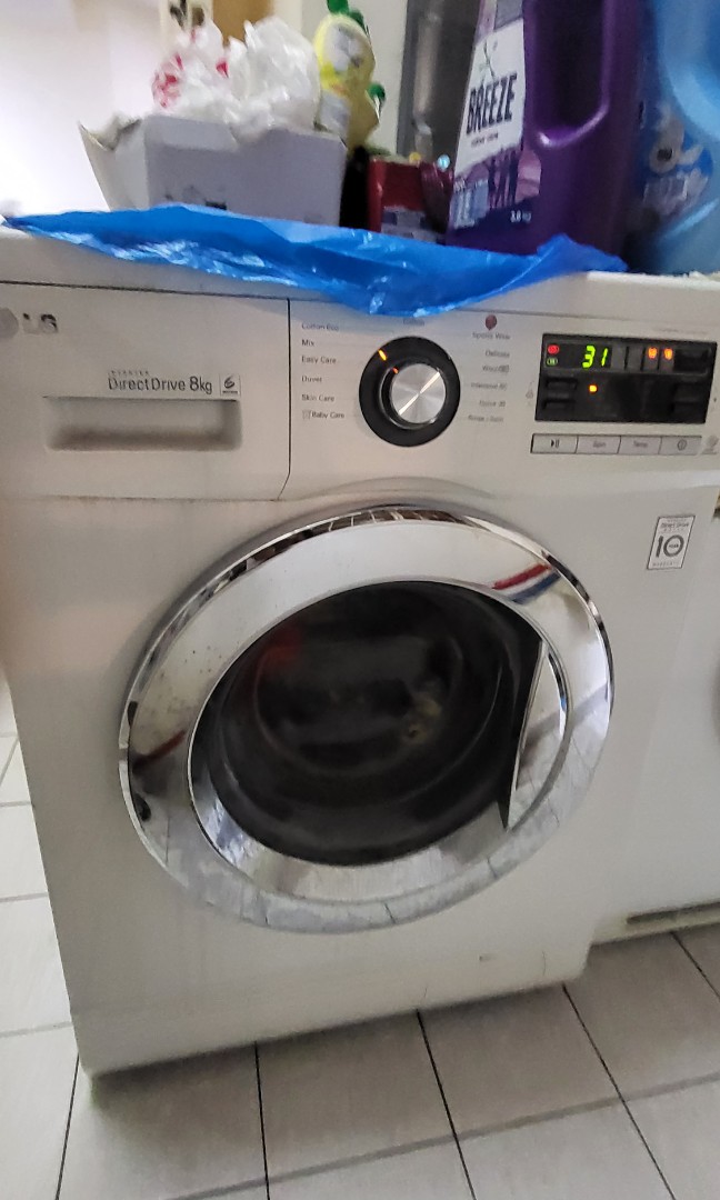 Lg 8kg, Front Load Washing Machine, TV & Home Appliances, Washing ...