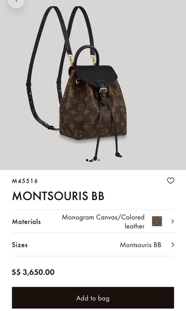 博客來-LV MONTSOURIS BB 多用後背包M45516 (咖啡色/黑色)