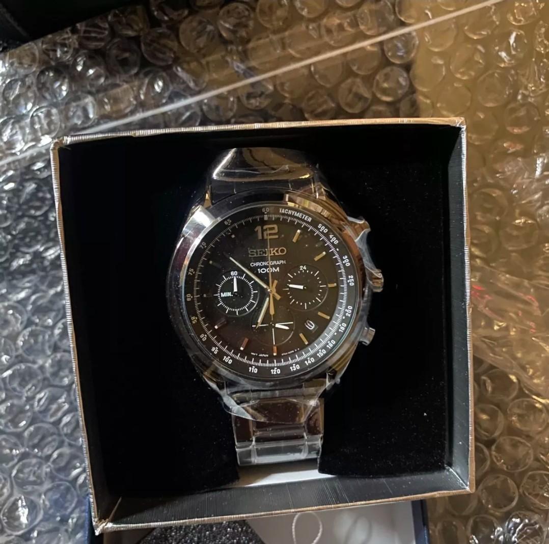 Lowest Price Seiko Chronograph 100m Men s Black Stainless Steel Watch ssb093 ssb093p ssb093p1 Birthday gift birthday seiko BRAND NEW IN BOX WITH 1 YEAR WARRANTY Men s Fashion Watches Accessories Watch...