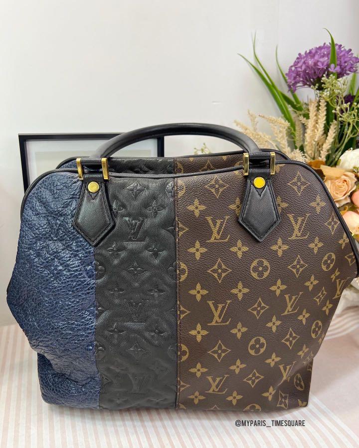 Limited Edition Louis Vuitton Burgundy Blocks Zipped Tote Bag at