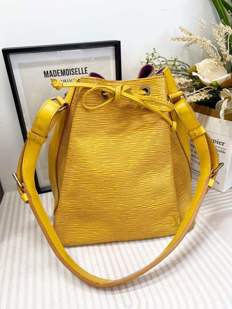 Louis Vuitton Yellow Epi Leather Petit Noe, Luxury, Bags & Wallets on  Carousell