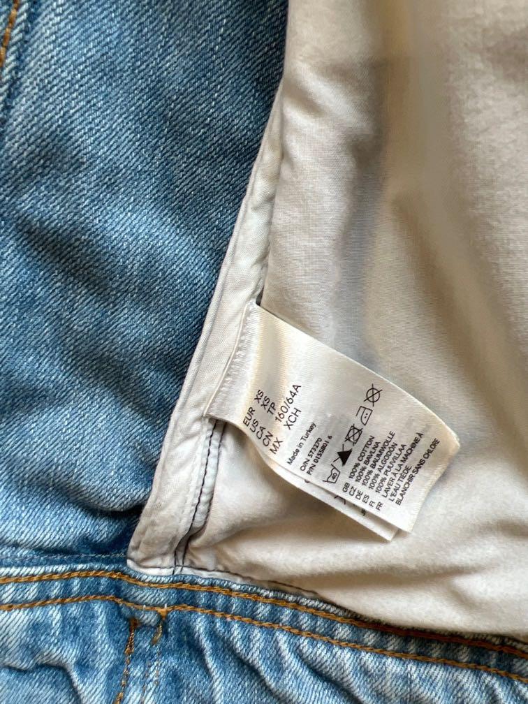 MAISON MARTIN MARGIELA x H&M Reverse Denim Jacket (Category: Coats, Jackets and Outerwear) located in Quezon City. Submitted by stormdust23 (Listing ID 1170497841, Image 3). Description: MAISON MARTIN MARGIELA x H&M Collab piece Size XS RARE/HARD TO FIND Cropped Jacket Back length: 23” Shoulder width: 16” Sleeve Length: 24”.