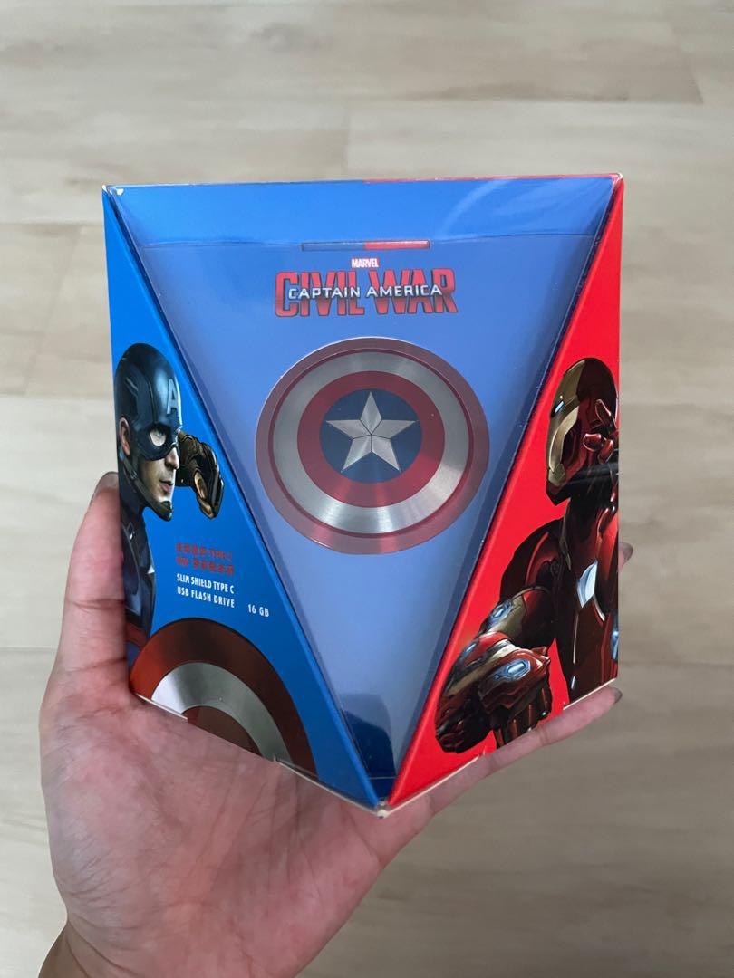 Marvel Captain America Slim Shield Type C and USB 16GB Flash Drive
