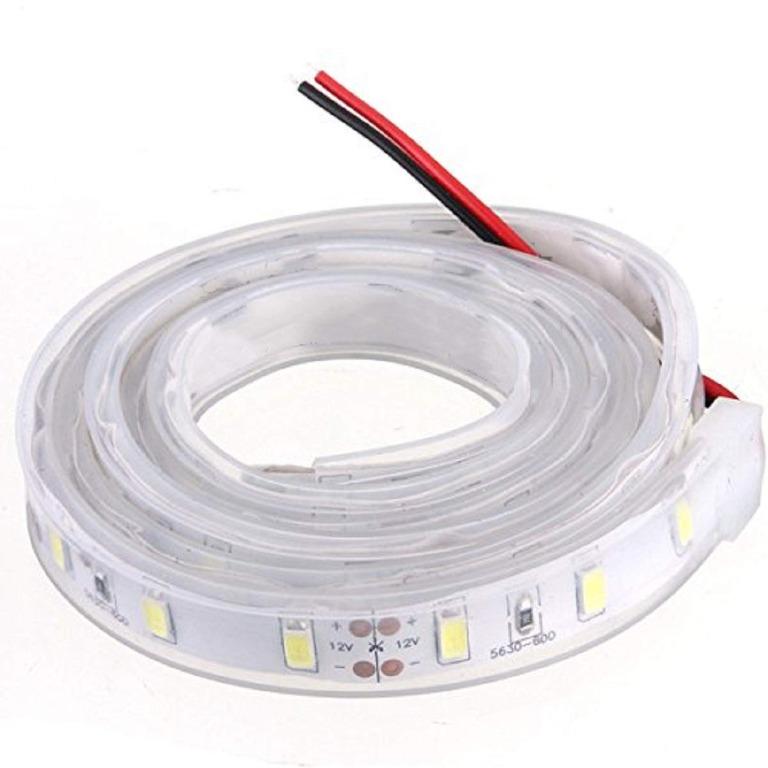 60 LED IP65 Waterproof 5630 SMD 1M Silicone Strip Light White Waterproof 12V 