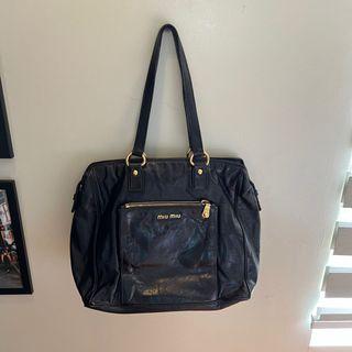 Miu Miu Black Leather Tote Bag