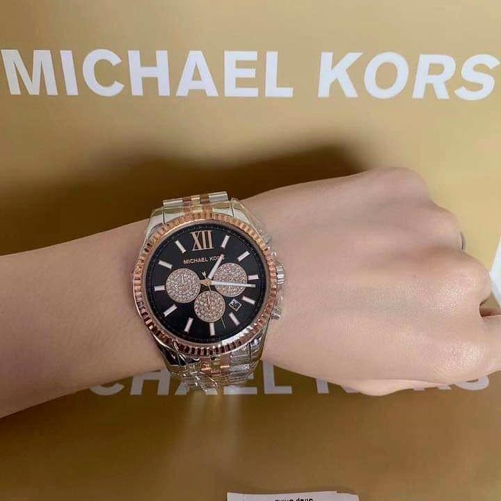 Michael Kors Whitney Pave Tri Tone Stainless Steel Chronograph Watch in  Metallic  Lyst