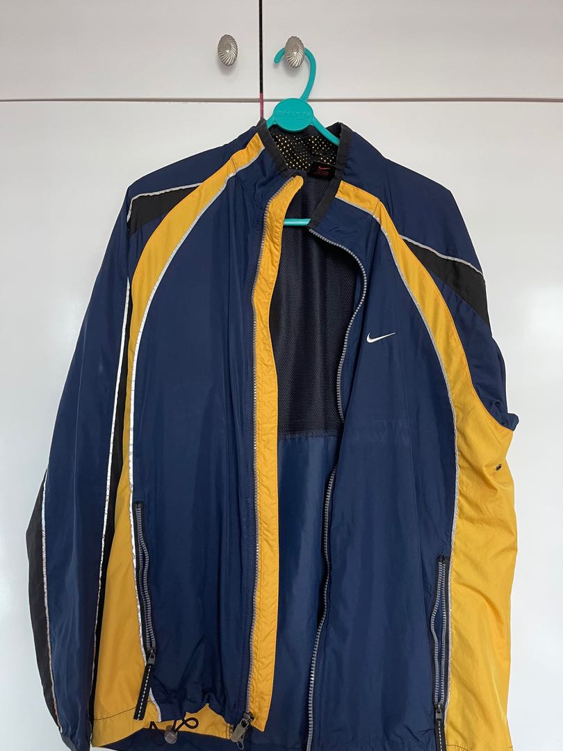 Yellow and top navy blue windbreaker